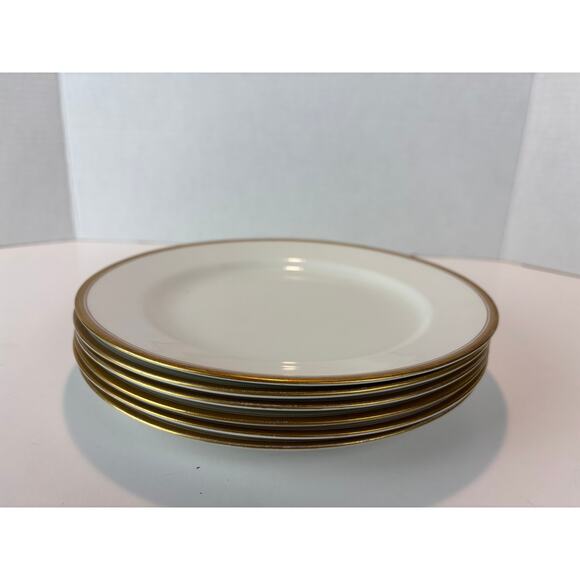Set of 6 WH Grindley & Co "Marengo" Luncheon Plates – Ivory with Gold Trim - Picture 10 of 10